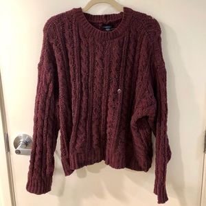 American Eagle Burgundy Knit Sweater size XL